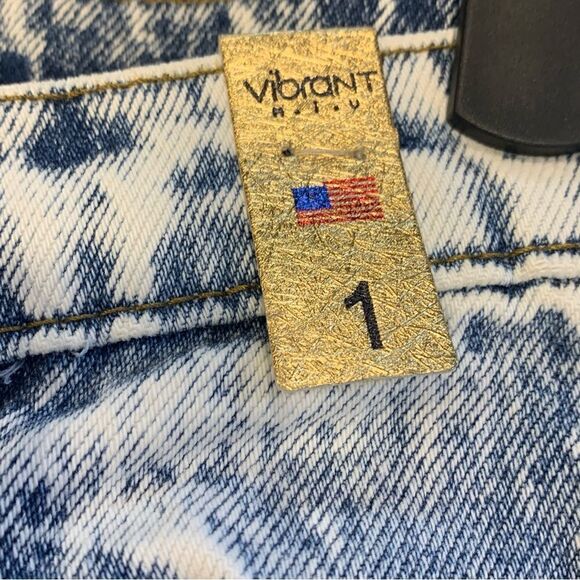 Vibrant Acid Wash High Rise Flare Leg Distressed Jeans Size 24 - Picture 8 of 11